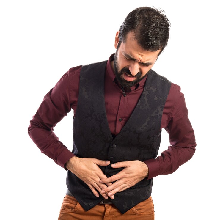 man wearing waistcoat with stomachache 1368 2900