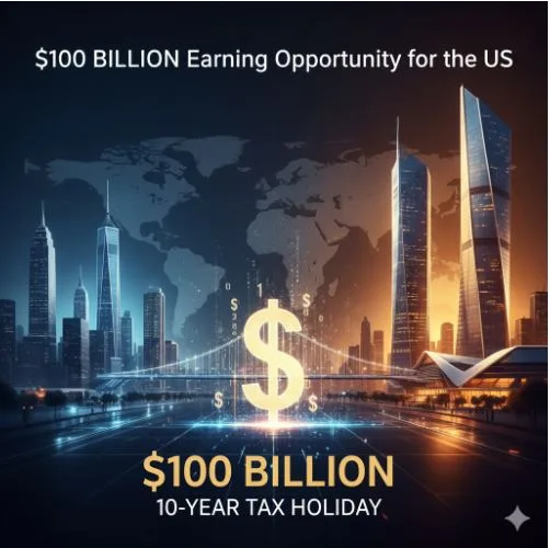 The US may earn $100 billion with the GIFT City 10-Year Tax Holiday.