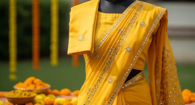 What Fabric Is Best for a Haldi Saree for Bride?
