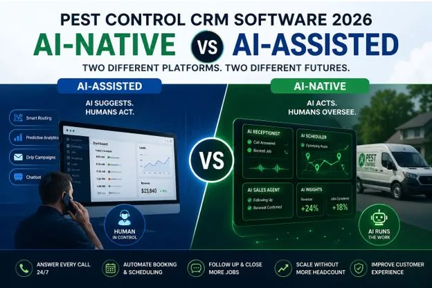 Pest Control CRM Software 2026: AI-Native vs AI-Assisted Explained