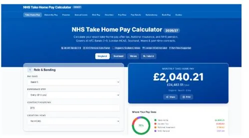 How an NHS Take Home Pay Calculator Works