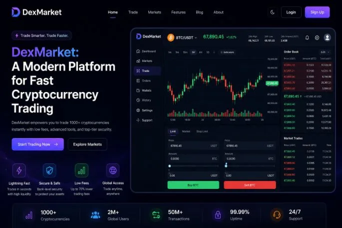 DexMarket: A Modern Platform for Fast Cryptocurrency Trading