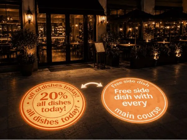 How Multi-Image switchable Projector Text Lights Help Shops Display Promotional Messages