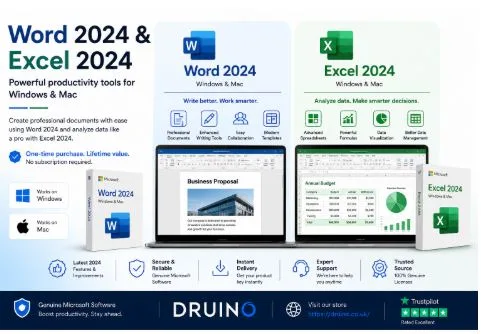 Word 2024 and Excel 2024: The Ultimate Standalone Productivity Guide for Windows & Mac