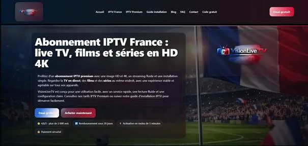 VisionLiveTV — Premium IPTV subscription: 40,000+ channels in HD & 4K