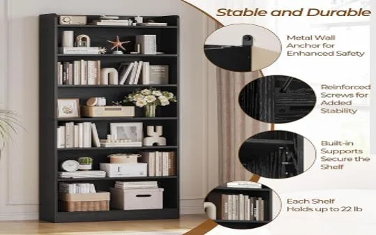 Yaheetech 7-Tier Open Bookcase and Bookshelf