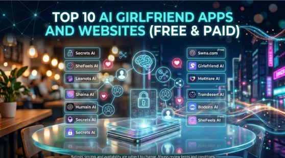 Top 10 AI Girlfriend Apps and Websites (Free & Paid)