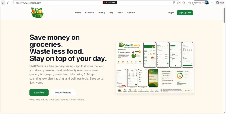 Save Money and Waste Less Food with the ShelfCents Grocery Budget App and AI Meal Planner