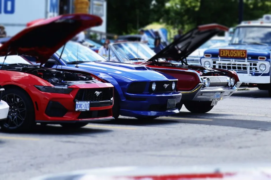 Latest Ford vehicle models displayed in a showroom or outdoor setting showcasing new design features and technology