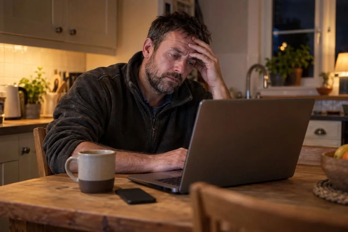 Multiple smartphone screens displaying different business apps with dollar signs and frustrated mobile business owner
